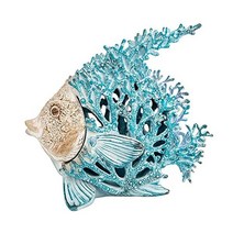 코너 머천트 오션 데코 코랄 리프 엔젤피쉬 비치 홈 코랄룩 폴리스톤 테이블탑 컬렉션 청록색