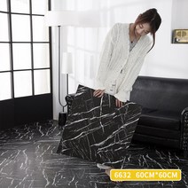 4장세트 PVC 셀프시공 층간소음방지 두꺼운 친환경 재단 장판 셀프장판 인테리어 타일모양 타일무늬 대리석, 6632  1.8mm 60x60cm
