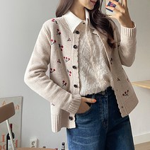 [마이더스비] 타스 체리 램스울 가디건