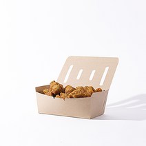 패키지리퍼블릭 크라프트 타공형 치킨박스 (대) 200개입