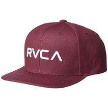 RVCA 남성용 스냅백 스트레이트 브림 모자, 르브카 스냅백 햇/와인