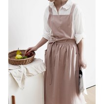 윤스테이 쉬폰 앞치마 바리스타 공방 인견 프릴 장금이 방수 앞치마, 블루