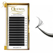 Quewel-쉬운 팬 볼륨 속눈썹 연장 블루밍 자체 제작 개화 빠른 두꺼운 인조 밍크, 01 B_03 0.12mm_05 12mm