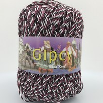 짚시실 집시실 Gipcy 털실 뜨개실 가방실 소품 1PACK판매(같은색상4볼) 해나뜨개실, 213 흰색자주곤색혼합