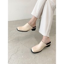 메르나뛰 모던한 미들 스퀘어코 고급스러운 통굽 뮬 슬리퍼힐 블로퍼 4.5cm BA300