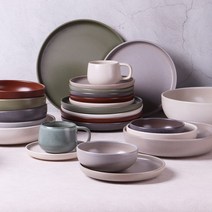 포르투갈 메사 우노 도자기그릇 접시 컵앤소서, 브레드 접시 17cm, 그린