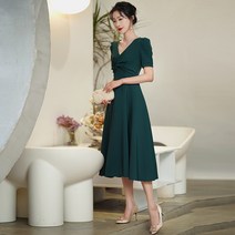 연두색 턱시도 스커트 평상시 소탈하고 우아한 연회 명원 양장 원피스