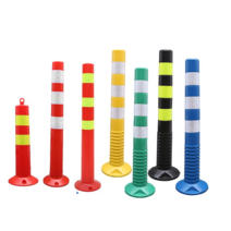 차선규제봉 중앙분리대 주차차단봉 중앙선 통행 금지, 높이 75cm 녹색 및 흰색(PU)