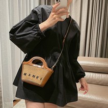 라탄 가방 라탄백 보냉가방 여성가방 2021 가방 미니멀 레터링 퀼트 핸드바구니 위빙백-61600