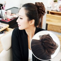 빨간머리 곱창 바람꽃 여성 부분가발 똥머리 붙임가발, 1개, 곱창가발_바람꽃_레드브라운_16cm(대)