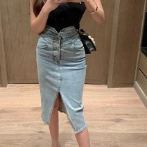 오노마 오노마 ONM G126027_(스판)앞트임 데님스커트 청치마 (9721363)