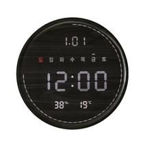 플라이토 루나 터닝 원형 우드 인테리어 LED 벽시계 29.5cm, 터닝 원형 블랙