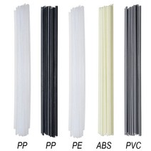 스텐 아크 알곤 용접봉 뜨거운 공기 토치 플라스틱 abs pp pvc pe 용접 스틱 플라스틱 용접기 총 범퍼 수리 용접 액세서리 용 5x2.5mm, 10pcs 용접봉, 흰색에