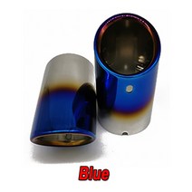 2pcs 자동차 배기 팁 머플러 파이프 커버 audi a3 8v 8p a4 b8 a1 q5 a5 vw tiguan 폭스 바겐 passat b7 cc 자동차 액세서리, 파란색
