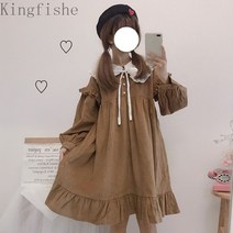 [Kingfishe]베이비 칼라 원피스 여성 겨울 긴팔 원피스 Kingfishe dain25101cz4