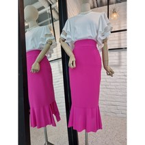 [반다리] 고퀄 텐션 트임프릴 미디스커트