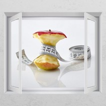 아트박스/꾸밈 ij235-다이어트해요_창문그림액자_뮤럴시트지, F타입-러블리베이지