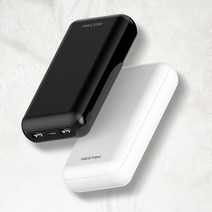 NEXTOM 20000mAh 2포트 동시충전 보조배터리 (NXT-20000A) 5핀케이블 C타입 8핀젠더 포함, 블랙