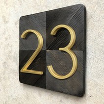 125mm 골든 플로팅 현대 집 번호 새틴 황동 문 집 주소 번호 집 디지털 야외 표지판 5 In #09, 5 In. House Number