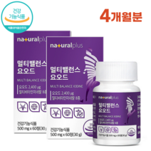 요오드 영양제 60정 2개월분 갑상선 호르몬 합성에 필요 에너지 대사 뼈건강 갑상샘 아이오딘 알약케이스 포함, 2병