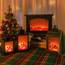 GLAMCAVE 투썸 벽난로램프 불멍 무드등 LED 조명 수면등, C랜턴형(중), 건전지 미포함