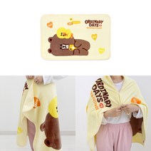 라인프렌즈 캐릭터 담요 무릎 똑딱이 휴대용, 1개