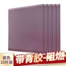 10장 벽간소음 방음재 흡음재 실내 방음벽 아파트 방음벽 방음부스 차음시트 천정흡음재, 정사각형 고밀도-접착제 난연제 보라색 -10매