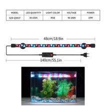 90-260v 18-58cm 수족관 잠수정 led 램프 방수 수중 식물 성장 빛 물고기 탱크 장식 등기구 액세서리, q50cf