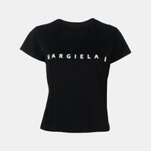 메종 마르지엘라 명품여성 MM6 23SS 프린팅 로고 블랙 티셔츠 S52GC0265 S24312 900 S52GC0265S24312900