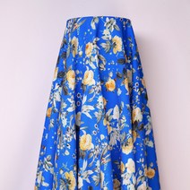 나염 폴리원단 꽃무늬패턴 블라우스원단 의류원단 소품만들기 꽃 원단 패브릭원단 홈패브릭 5종, QDC, 블루