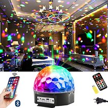 블루투스 디스코 볼 조명 9 색 LED 파티 조명 DJ 사운드 활성화 회전 조명 블루투스 스피커와 무선 전화 연결 MP3 재생 및 원격 홈 KTV 웨딩 댄스 쇼