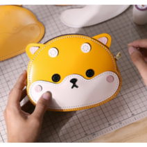 여자 친구 선물을위한 손으로 짠 가방 수제 DIY 수제 가방 정품 가죽 만들기 그물 빨간색 귀여운 작은 가방, DIY패키지 - 허스키 소형