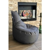 빈백소파 옥외 얼룩 저항하는 항균 다채로운 75 고도를 위한 연약한 배 소파, 라이트 그레이