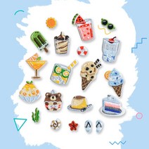 KPG 자수 와펜 세트 열 접착 스티커 옷 수선 리폼 제작 토끼 우주 캐릭터 푸드 동물, 03. 푸드 와펜 20종 세트