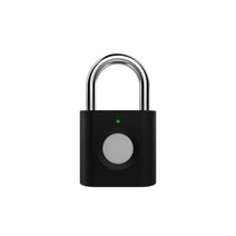 지문자물쇠 수화물 지문 자물쇠 USB 똑똑한 열쇠가없는 아연 합금 유도 다 기록 된 Padlo, [01] Black