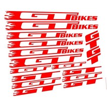 Kit For GT BIKES FLAME Vinyl Die-Cut Sticker Decal Bike Cycle 사이클링 자전거 프레임 MTB BMX Race Ro, 04 빨간