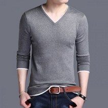 남자니트티 반집업 목폴라 앙고라 스웨터 남성 패션 V 넥 니트 풀오버 슬림핏 봄/가을용 의류 데일리 화이트/블랙