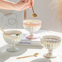 Madeleine 홈카페 아포가토 아이스크림 디저트 고블렛잔, 화이트(340ml)