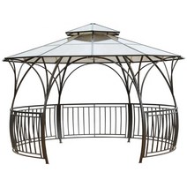 야외 파고라 가제보 퍼걸러 바비큐 농막 캐노피 정자 방갈로 흡연 뜨거운 판매 직경 430 cm 이중 철 프레임, 한개옵션0