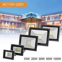확산판 LED 투광 조명 방수 IP65 백색 외부 야외 220V, Cold White, 20W_110V