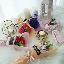 lalavlamall_카네이션 비누꽃다발 감사인사 시들지않는 꽃 3송이+포장박스+전하는말시트, 레드_꽃길만 걸으세요