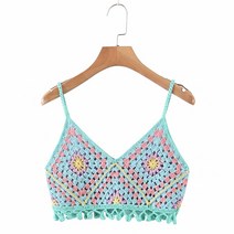 니트 뷔스티에 크로쉐 유럽과 미국 여성의 민족 스타일 이국적인 스타일 손으로 뜨개질 빈