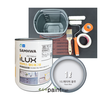 삼화페인트 아이럭스 멀티 에그쉘 1L + 셀프도장세트 / 방문 욕실문 가구 몰딩 생활방수가능 친환경 수성 페인트, 방문가구 셀프도장세트, 10. 페이퍼 블루 1L
