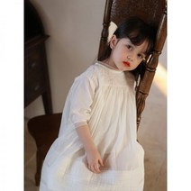여아 기질 빈티지 봄여름 레이스 화이트 스커트 윤아 엄마 아기 양기 미디엄 슬리브 프린세스 스커트 원피스 트렌드
