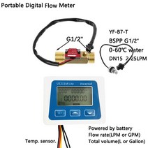 유량계 알람벨브 수도 계량기 물유량 측정기 B7 디지털 및 YF-B7-T-25l/min 5V 리더 인라인 홀 효과 센서, 01 Whole Set