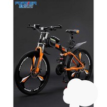 접이식 MTB 자전거 오프로드 산악자전거 24인치 입문, 블랙 오렌지24인치 21단
