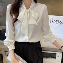 연두네 리본 쉬폰 블라우스
