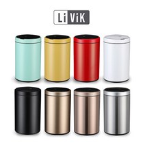 리비크 프리미엄 트리플 자동센서 휴지통 LV-S12, 블랙, 1개