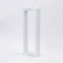 철물파크 스텐 사각 강화도어 손잡이 340mm 40x20mm 화이트무광, 1개