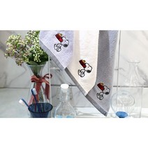 송월타월 스누피 블럭블랙 핸드타월, 연그레이, 6개